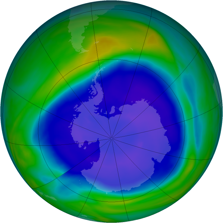 Antarctic ozone map for 13 September 2006